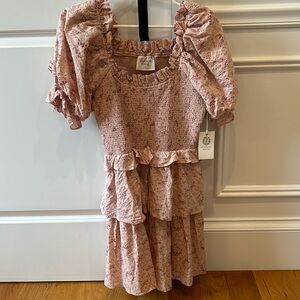 NWT- Hyacinth House Pink Floral Smocked Marie Mini Dress